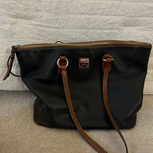 Dooney & Bourke Black Tote with Classic Leather Accents - Picture 1 of 4